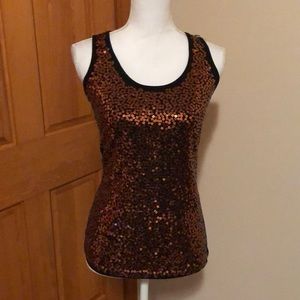 Women’s Prestige sequined tank top sz M NWT